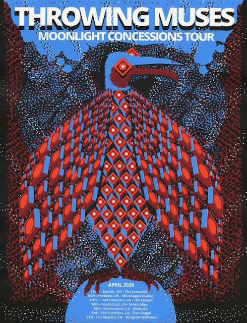 Throwing Muses 2026 US Tour Poster - West Coast